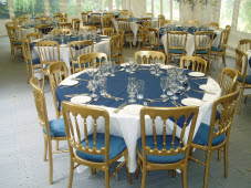 Gilt chair 
                  with blue seat